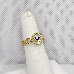 Brand New Sterling Silver 925 Blue Evil Eye Ring